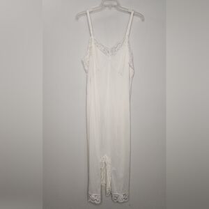 Vintage Made In USA White Lace Slip Dress 44‎
